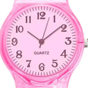 Round Easy Read Watch Simple Transparent Strap Electronic Watch Trendy ..NWT..